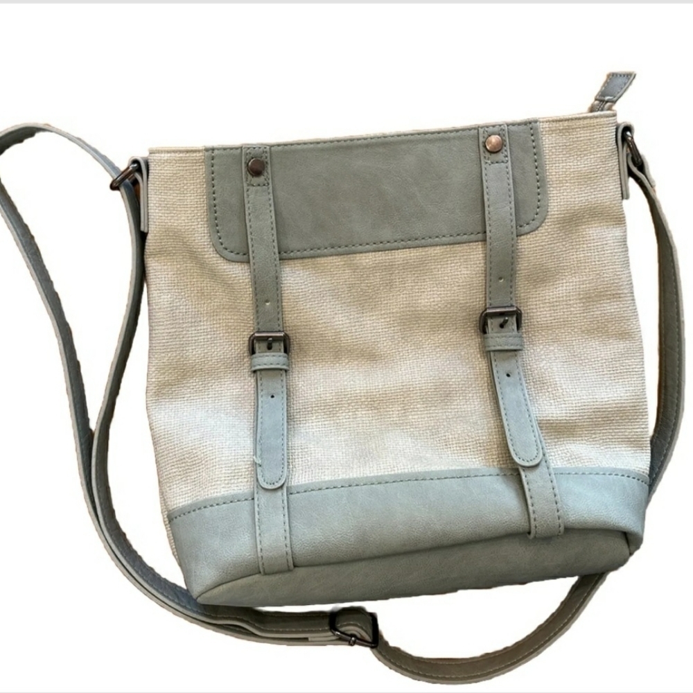 Fiorelli Pebbled Faux Leather Crossbody Messenger Bag Sage Green